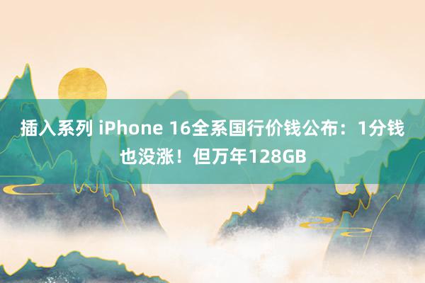 插入系列 iPhone 16全系国行价钱公布：1分钱也没涨！但万年128GB