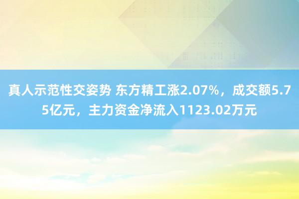 真人示范性交姿势 东方精工涨2.07%，成交额5.75亿元，主力资金净流入1123.02万元