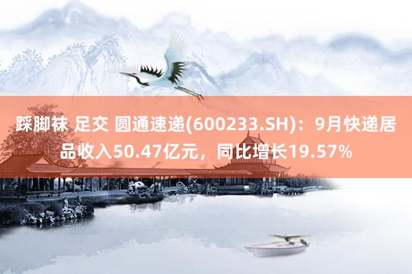 踩脚袜 足交 圆通速递(600233.SH)：9月快递居品收入50.47亿元，同比增长19.57%