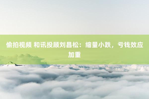 偷拍视频 和讯投顾刘昌松：缩量小跌，亏钱效应加重